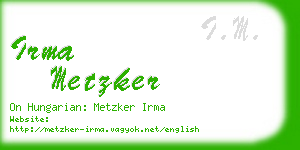 irma metzker business card